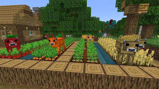 Screenshot of the Minecraft Bedrock Marketplace product More Mooshrooms created by Lifeboat.