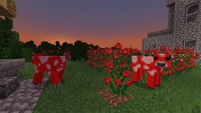 Screenshot of the Minecraft Bedrock Marketplace product More Mooshrooms created by Lifeboat.