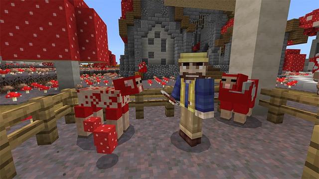 Screenshot of the Minecraft Bedrock Marketplace product Mushroom Village created by Lifeboat.