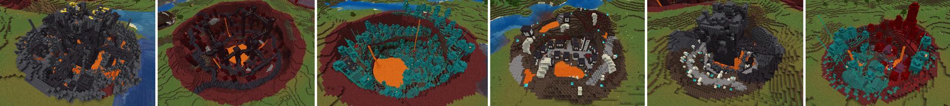 Panorama of the Minecraft Bedrock Marketplace product Nether in the Overworld created by Lifeboat.