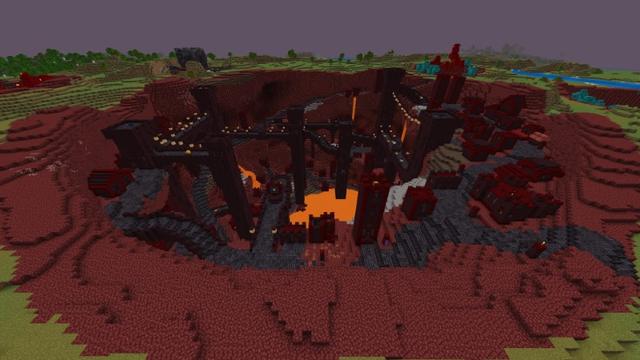 Screenshot of the Minecraft Bedrock Marketplace product Nether in the Overworld created by Lifeboat.