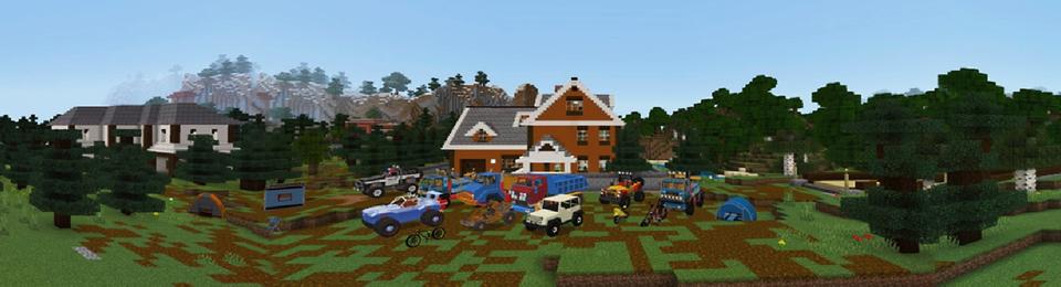 Panorama of the Minecraft Bedrock Marketplace product Off-Road Trucks created by Lifeboat.
