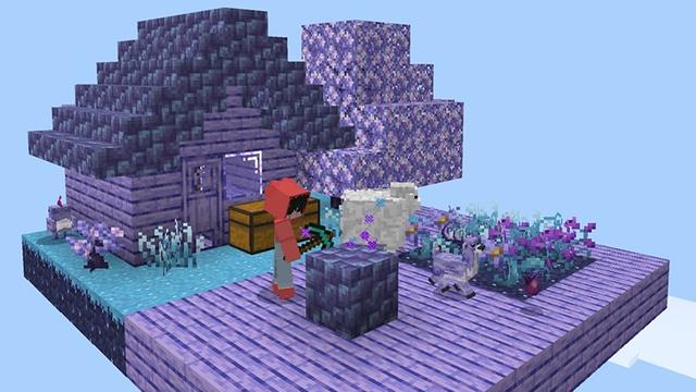 Screenshot of the Minecraft Bedrock Marketplace product One Block Dimension Add-On created by Lifeboat.