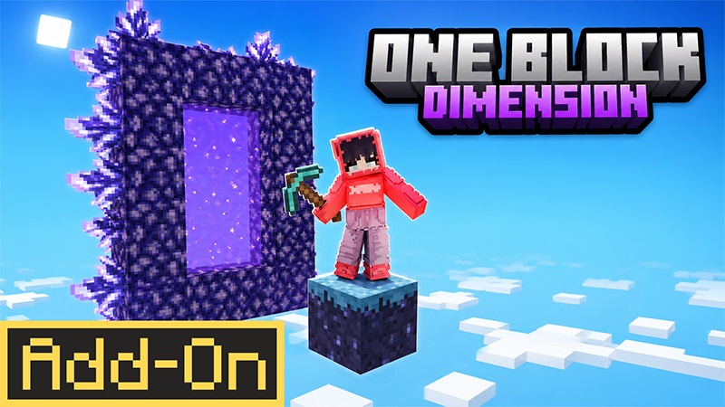 Thumbnail of the Minecraft Bedrock Marketplace product One Block Dimension Add-On created by Lifeboat.