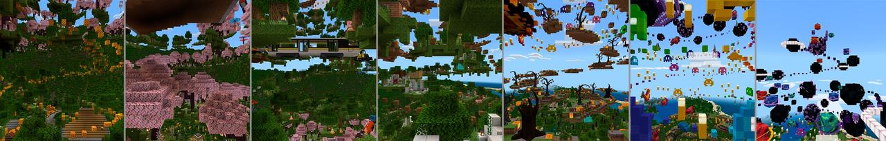 Panorama of the Minecraft Bedrock Marketplace product Only Up! created by Lifeboat.