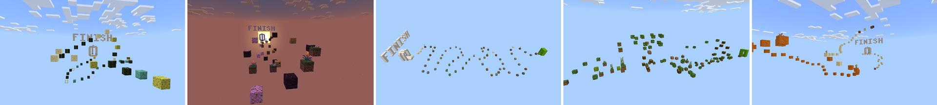 Panorama of the Minecraft Bedrock Marketplace product Parkour Skyblock Challenge created by Lifeboat.