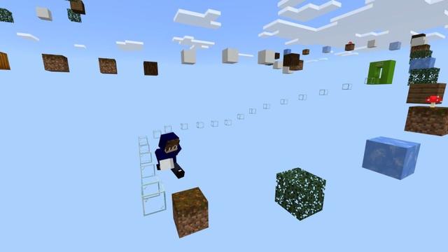 Screenshot of the Minecraft Bedrock Marketplace product Parkour Skyblock Challenge created by Lifeboat.