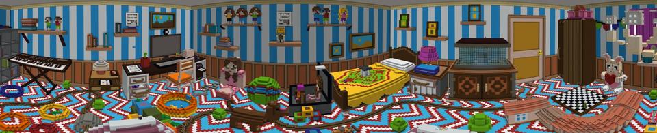 Panorama of the Minecraft Bedrock Marketplace product Playroom created by Lifeboat.