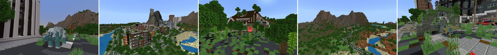 Panorama of the Minecraft Bedrock Marketplace product Robot Dinosaurs created by Lifeboat.