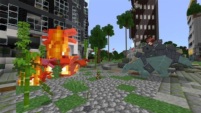 Screenshot of the Minecraft Bedrock Marketplace product Robot Dinosaurs created by Lifeboat.