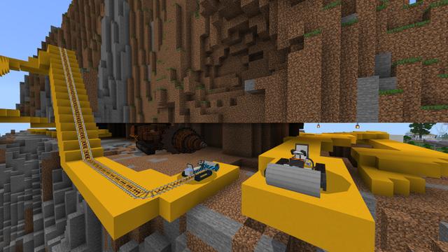 Screenshot of the Minecraft Bedrock Marketplace product Roller Coaster Builder created by Lifeboat.