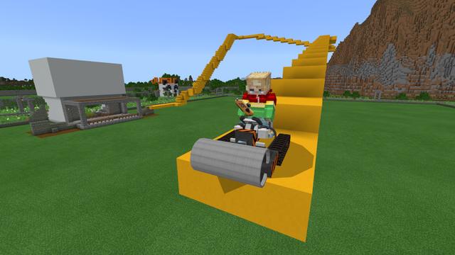 Screenshot of the Minecraft Bedrock Marketplace product Roller Coaster Builder created by Lifeboat.