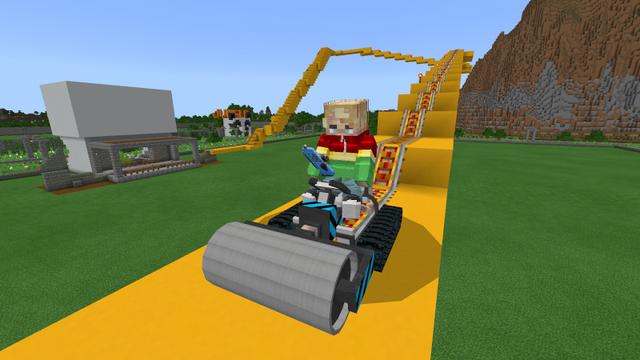 Screenshot of the Minecraft Bedrock Marketplace product Roller Coaster Builder created by Lifeboat.