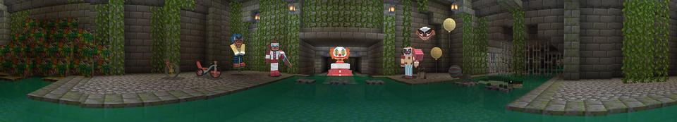 Panorama of the Minecraft Bedrock Marketplace product Scary Clowns created by Lifeboat.