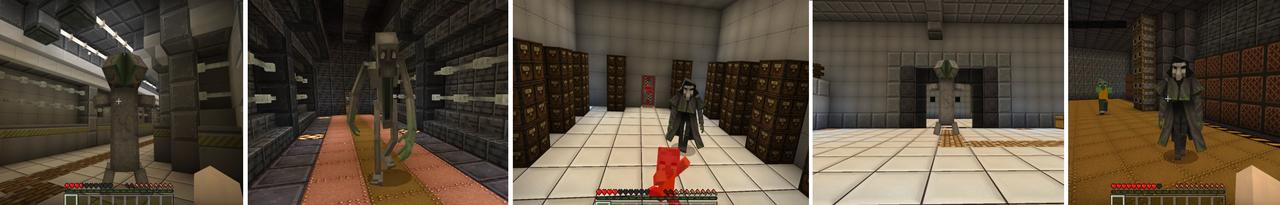 Panorama of the Minecraft Bedrock Marketplace product SCP-173 Escape created by Lifeboat.