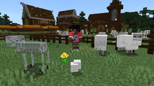 Screenshot of the Minecraft Bedrock Marketplace product Skeleton Mobs created by Lifeboat.