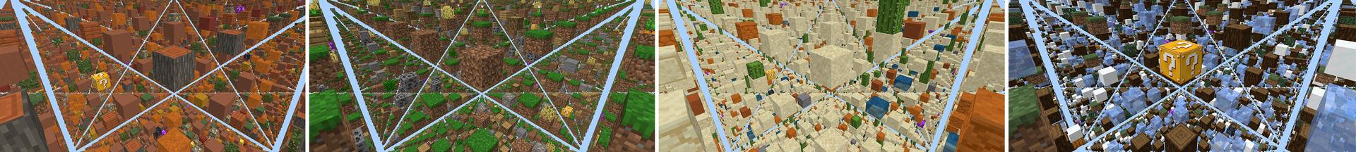 Panorama of the Minecraft Bedrock Marketplace product Sky Grid Biomes created by Lifeboat.