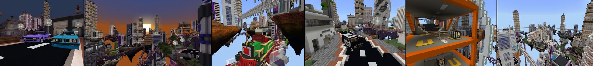 Panorama of the Minecraft Bedrock Marketplace product Sky Rails created by Lifeboat.