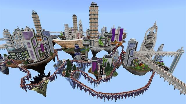 Screenshot of the Minecraft Bedrock Marketplace product Sky Rails created by Lifeboat.