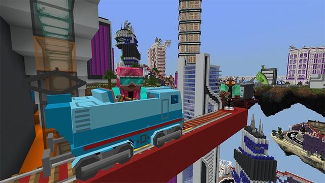 Screenshot of the Minecraft Bedrock Marketplace product Sky Rails created by Lifeboat.