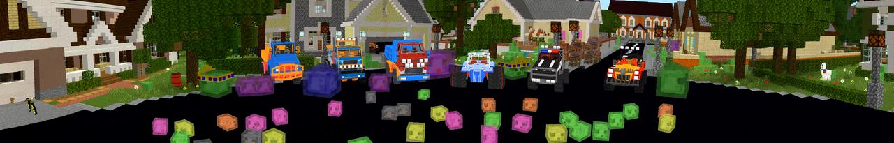 Panorama of the Minecraft Bedrock Marketplace product Slime City created by Lifeboat.