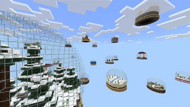 Screenshot of the Minecraft Bedrock Marketplace product Snow Globe Skyblock created by Lifeboat.
