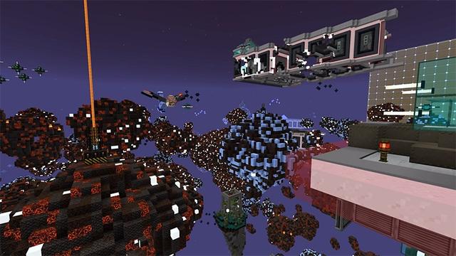 Screenshot of the Minecraft Bedrock Marketplace product Space Battles created by Lifeboat.