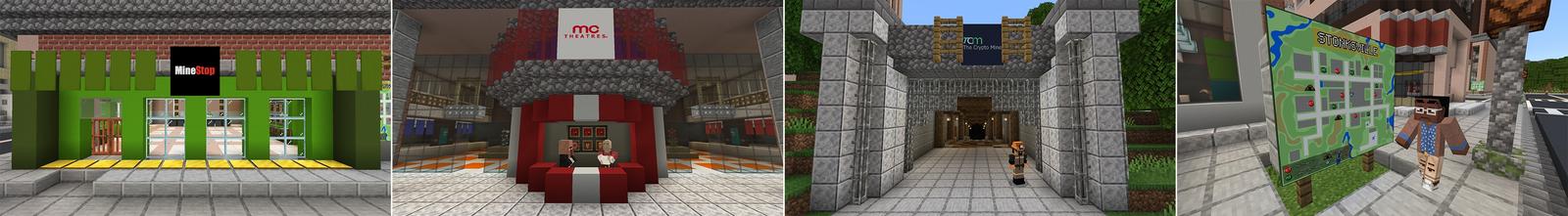 Panorama of the Minecraft Bedrock Marketplace product Stonks created by Lifeboat.