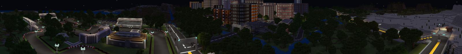 Panorama of the Minecraft Bedrock Marketplace product Street Racer created by Lifeboat.