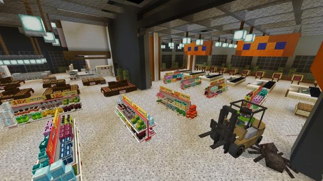 Screenshot of the Minecraft Bedrock Marketplace product Survive in a Grocery Store created by Lifeboat.