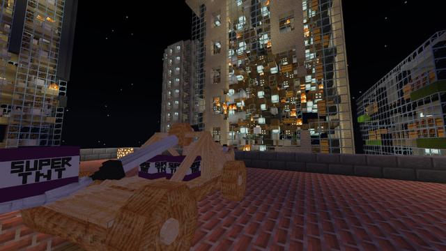 Screenshot of the Minecraft Bedrock Marketplace product TNT: Demolition City created by Lifeboat.