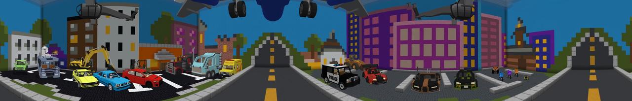 Panorama of the Minecraft Bedrock Marketplace product Trains, Planes & Automobiles 2 created by Lifeboat.