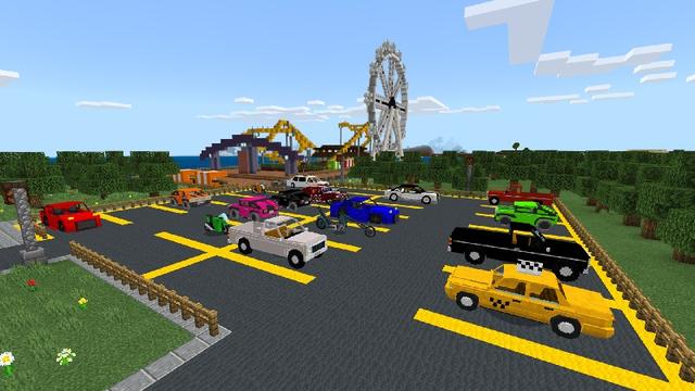 Screenshot of the Minecraft Bedrock Marketplace product Trains, Planes & Automobiles created by Lifeboat.