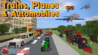 Thumbnail of the Minecraft Bedrock Marketplace product Trains, Planes & Automobiles created by Lifeboat.