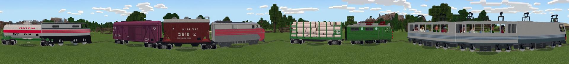 Panorama of the Minecraft Bedrock Marketplace product Trains created by Lifeboat.