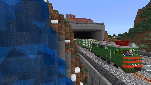 Screenshot of the Minecraft Bedrock Marketplace product Trains created by Lifeboat.