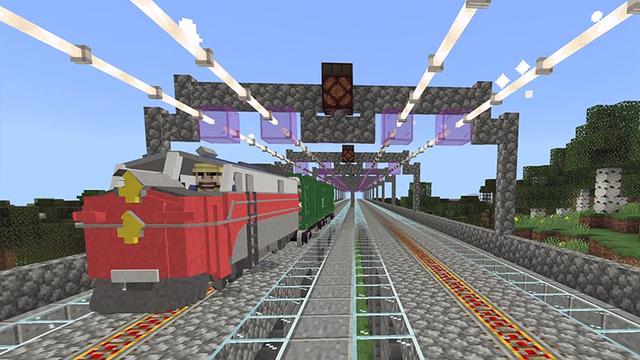 Screenshot of the Minecraft Bedrock Marketplace product Trains created by Lifeboat.