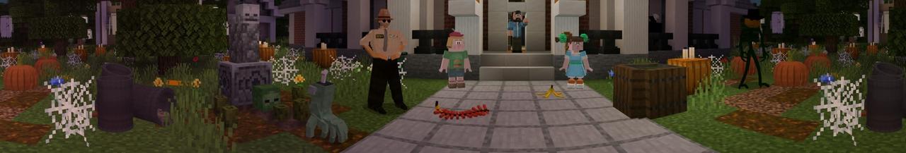 Panorama of the Minecraft Bedrock Marketplace product Trick or Treat created by Lifeboat.