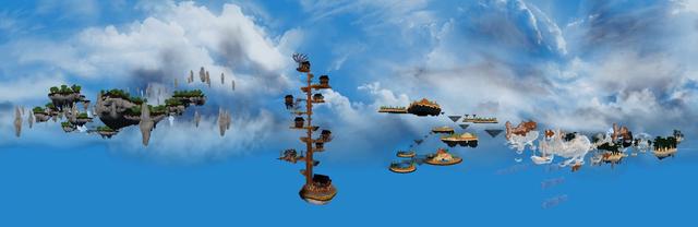 Panorama of the Minecraft Bedrock Marketplace product Trident Parkour created by Lifeboat.