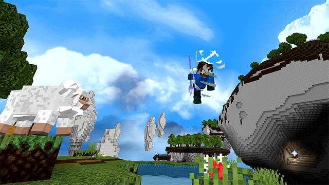 Screenshot of the Minecraft Bedrock Marketplace product Trident Parkour created by Lifeboat.