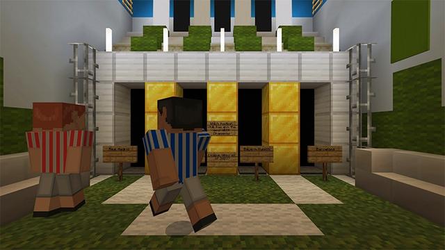 Screenshot of the Minecraft Bedrock Marketplace product Trivia Warrior: Soccer created by Lifeboat.