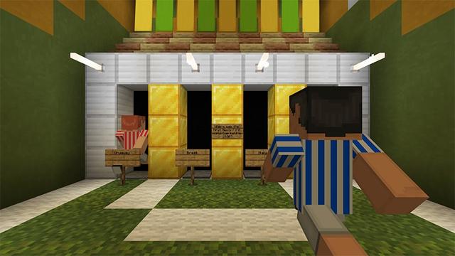 Screenshot of the Minecraft Bedrock Marketplace product Trivia Warrior: Soccer created by Lifeboat.