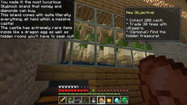 Screenshot of the Minecraft Bedrock Marketplace product $1 vs $1,000,000,000 Skyblock created by Lifeboat.