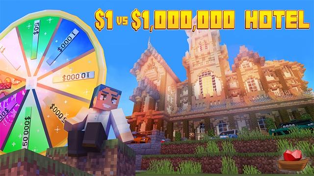 Thumbnail of the Minecraft Bedrock Marketplace product $1 vs $1,000,000 Hotel created by Lifeboat.