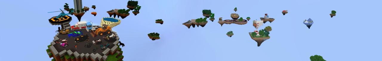 Panorama of the Minecraft Bedrock Marketplace product Vehicle Skyblock created by Lifeboat.