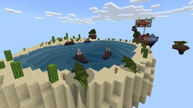 Screenshot of the Minecraft Bedrock Marketplace product Vehicle Skyblock created by Lifeboat.