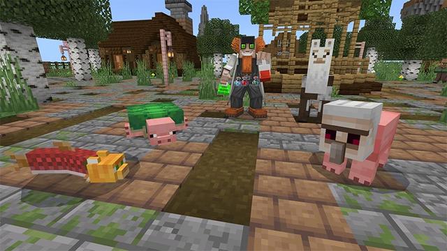 Screenshot of the Minecraft Bedrock Marketplace product Villagers vs. Mob Fusions created by Lifeboat.