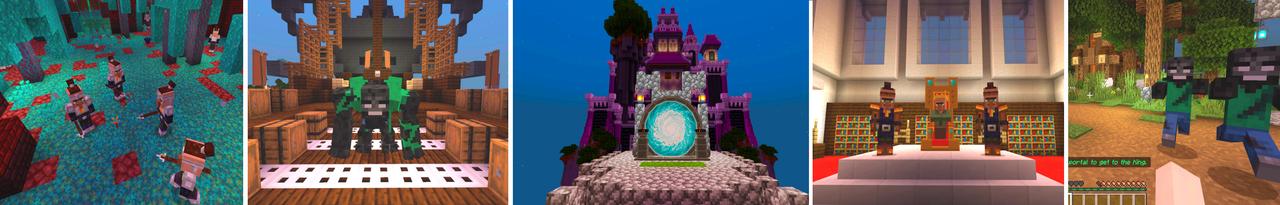 Panorama of the Minecraft Bedrock Marketplace product Villagers vs. Wither created by Lifeboat.