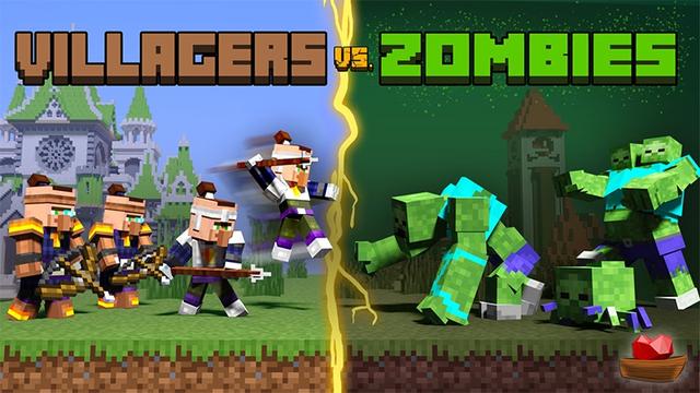 Thumbnail of the Minecraft Bedrock Marketplace product Villagers vs. Zombies created by Lifeboat.