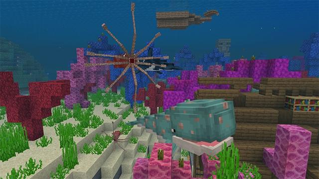 Screenshot of the Minecraft Bedrock Marketplace product Warm Ocean Mobs created by Lifeboat.